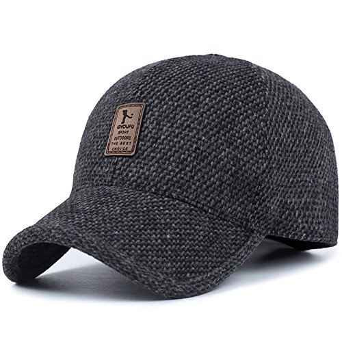 Yaker men s winter warm woolen peaked baseball cap hat …
