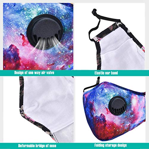 3pcs Face Bandana with Breathing Valves Washable Reusable Anti Dust Protection with 3PC Filter For Women Men (3 PC, Multicolor)
