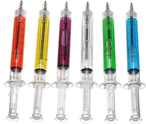Restly(TM)4 pcs SYRINGE PEN ballpoint pen Halloween Party ambulance Gag Black Random Color