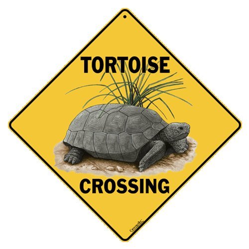 Tortoise crossing 12" x 12" aluminum sign
