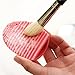KINGLAKE 2 Pcs Makeup Brush Cleaner Cosmetic Makeup Brush Egg Silicone Cleaning Glove Little Scrubber Tool Mini Washboard for Make-Up Brushes
