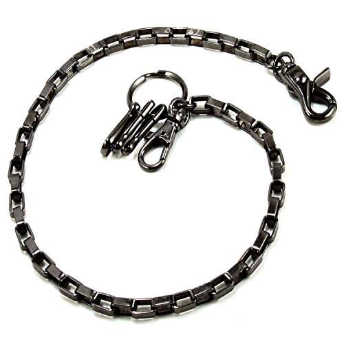 DoubleK Square Strong Biker Key Jean Wallet Chain (20") BLK CS2120BLK