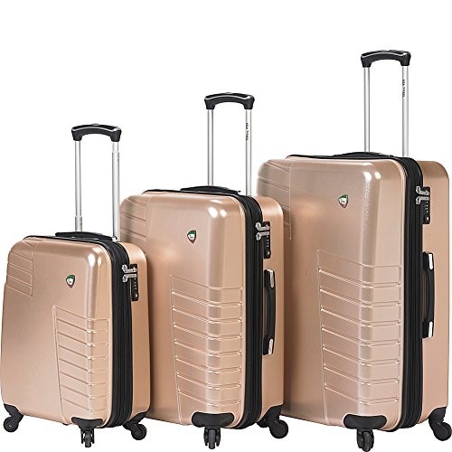 Mia Toro Mondavio Hardside Spinner Luggage 3 Piece Set, Gold, 03PC