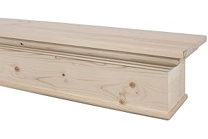 MANTELSDIRECT 72 Inch Floating Fireplace Mantel Wood Shelf in Unfinished - Bellamy from Mantels Direct | Wooden Rustic Wall Shelf Perfect for Décor and Electric Fireplaces