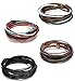 ORAZIO 4Pcs Leather Bracelet for Men Womens Rope Wrap Bangle Cuff Bracelet,7-8 Inches Adjustable