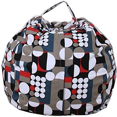 EXTRA LARGE Stuffed Animal Storage Bean Bag Chair with Extra Long Zipper, Carrying Handle, Large Size at 32", 100% Sturdy Cotton. Excellent Solution for Toys and Clothes, Available For Boys And Girls