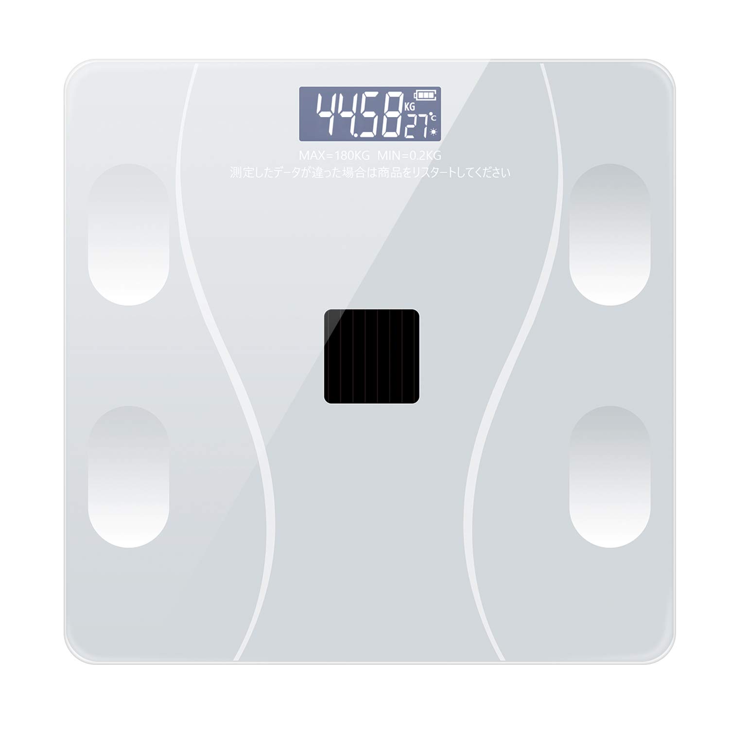 Amazon Toyoto 体重計 体組成計 体脂肪 ソーラー式 スマホ連動 ボディスケール Bluetooth対応 日本語アプリ 12項目測定可能 登録人数制限なし 自然光充電 ホワイト C1 Zapoos 体重 体脂肪 体組成計