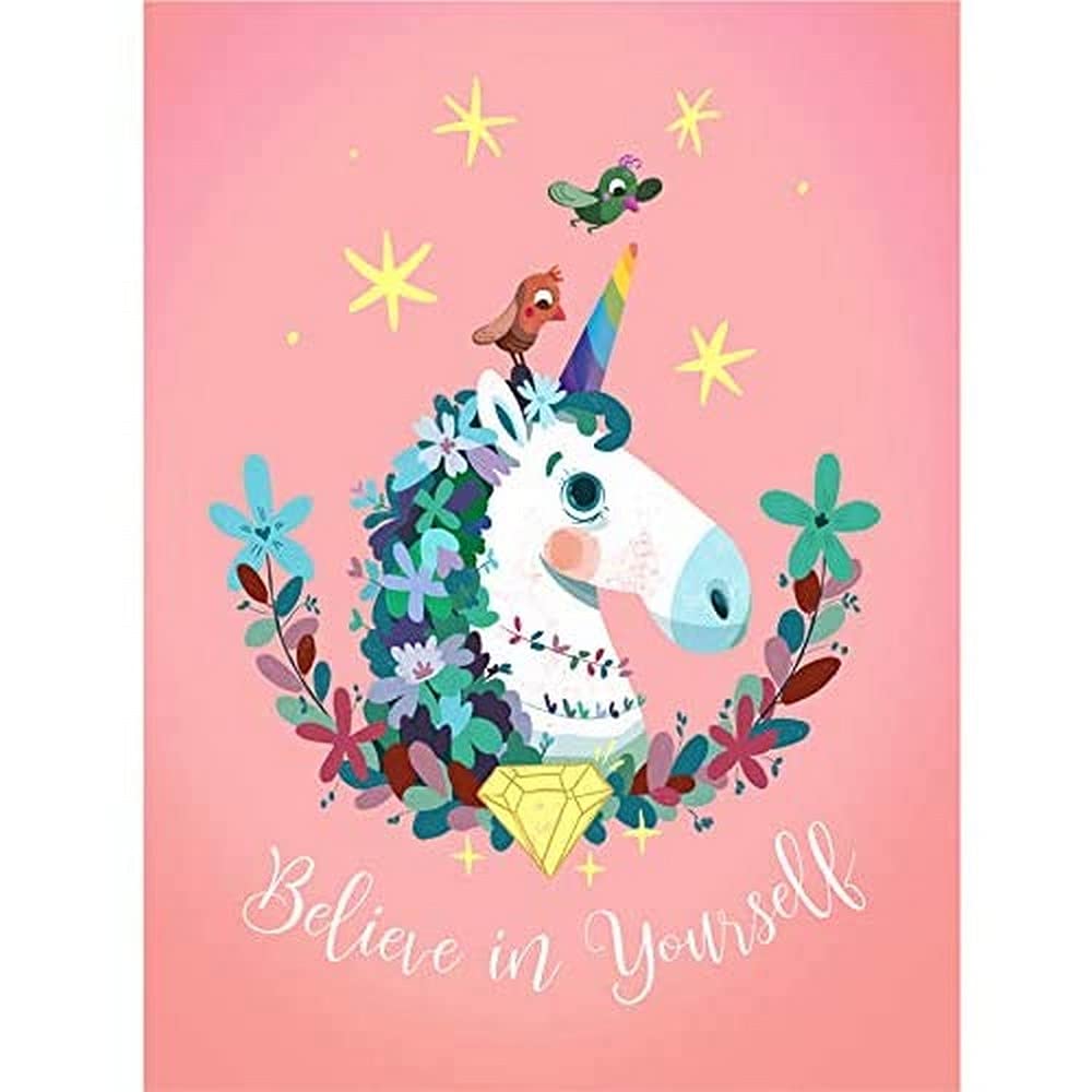 Wee Blue Coo Unicorn Believe in Yourself Canvas Wall Art Print
