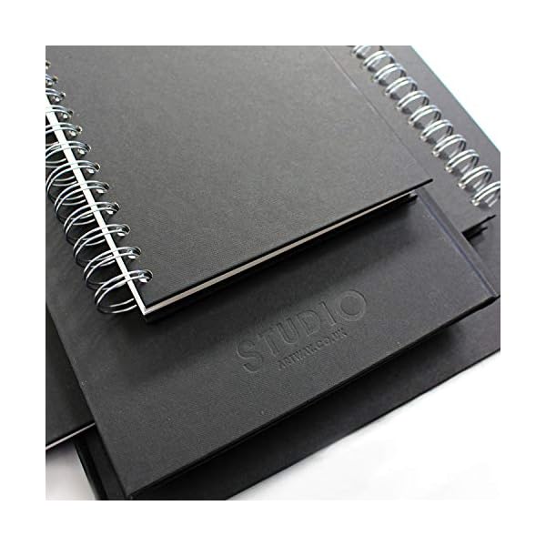 Artway Studio - Spiral Bound A4 Sketchbook - Portrait - 96 Sides (48 Pages) of 170gsm Cartridge Paper - Hardback
