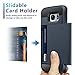 Galaxy S7 Edge Case, Vofolen Slidable Card Holder Galaxy S7 Edge Wallet Case Hybrid Protective Shell Shockproof Rubber Bumper Armor Scratch-proof ID Card Slot Case Cover for Galaxy S7 Edge - Navy Blue