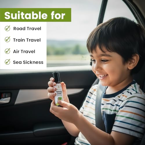 Travel Ease Junior Kids Roll-On | Anti-Nausea Aromatherapy for Motion Sickness and Vomiting | for Car, Sea, Air Travel |All-Natural Non Drowsy