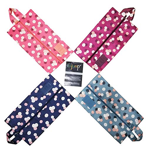 M-jump 4 Pack Shoe Bags,Portable Oxford Travel Shoe Bags with Zipper Closure (4 Pack)