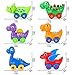 VATOS Baby Dinosaur Toy Car, 6 Pack Pull Back Car Toys for 1 2 3 Year Old Boy & Girl | Dino Car Toys for Toddler & Kids Toy Car Creative Gifts for Kids, Animal Vehicles Party Favors