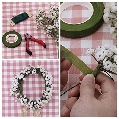 Nerseki 5 Colors Floral Tapes adhesives - 1/2" Wide x 30 Yard for Bouquet Stem Wrap Flowers Making (Dark Green,Green,Grass Green,White,Brown)