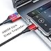 NetDot Gen10 3 in 1 Nylon Braided Magnetic Fast Charging Cable with Side LED Compatible with Micro USB & USB-C Smartphones Come with 3 Connectors Each Cable(3.3ft/2 Pack red)