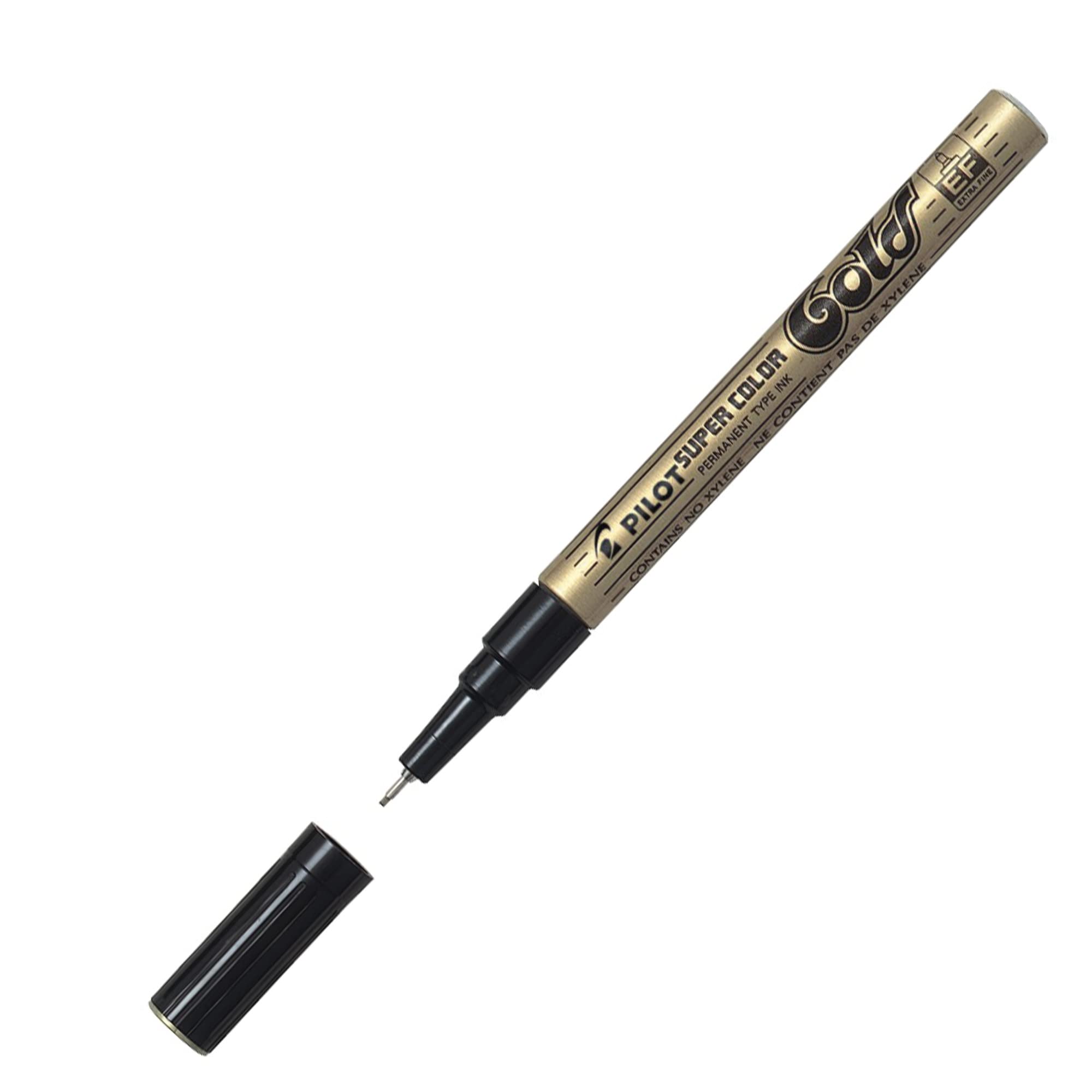 Pilot Super Colour Extra Fine Marker Bullet 1.0 mm Tip - Gold, Box of 12