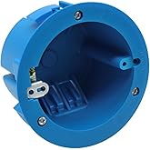 XGGYA 4'' Old Work Round Electrical Box，18 Cubic Inches Outlet Box，1-Gang PVC Round Ceiling Electrical Box for Old Work,Blue,ETL Listed(1 Pack)