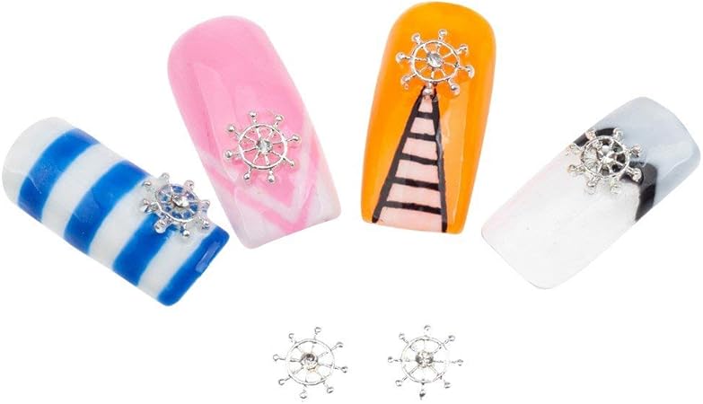 Amazon ネイルアートセット 10個シルバー航海船ラダー形の装飾クリアラインストーン クリスタル ジェム 瀚文 ネイルデザイン 通販