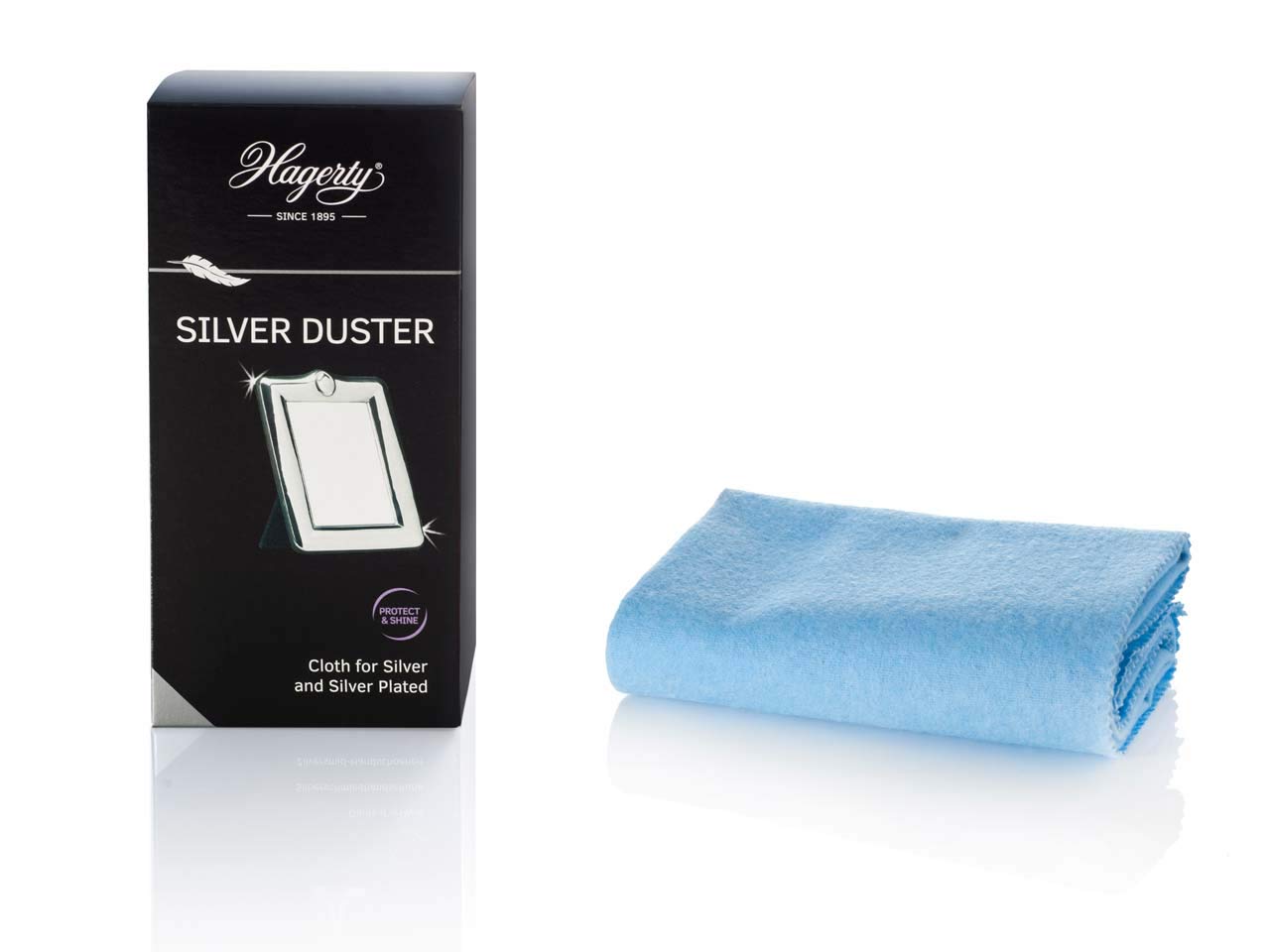 Hagerty Silver Duster silver cleaning cloth with tarnish protection 55x35 cm I Impregnated cotton silver polishing cloth I Efficient cleaning cloth for silver and silver-plated metal vases frames etc