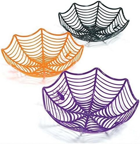 Halloween Serving Bowl Includes 1 Spiderweb Basket Assorted Colors