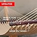 Caribbean Rope Hammock, Large Soft-Spun Polyester Double Net Caribbean Hammock with Spreader Bars for Outdoor Garden Patio, Yard and Porch, 450 lbs Capacity (Brown)