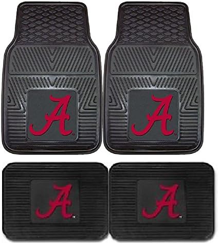 University of Alabama Crimson Tide NCAA College Heavy Duty Vinyl Utility Front and Back Car Truck Floor Mats Bundle Set