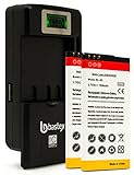 Two (2pk) Bastex Replacement Battery for Nokia Lumia 630,635,638,BL-5H (1950 mAh)+Plus One (1) Bastex External Dock LCD Battery Charger