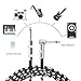 Luvay Guitar Cable 10 ft, Electric Instrument Bass Cable AMP Cord (1/4 inch Right Angle to Straight, Black White)