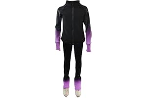 LIUHUO Figure Skating Training Pants Jackets Girls Fleece Shiny Colored Diamond Girl Comfortable Warm Tracksuit