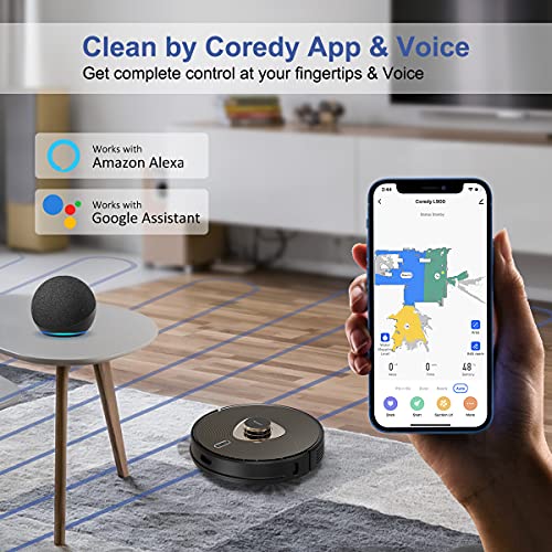 Coredy L900 Robot Vacuum, Robotic Vacuum Cleaner and Mop with LIDAR Navigation, Precision AI