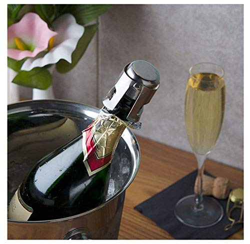 Champagne Sealer Stopper, FUNJIA 4 Pack Stainless Steel Sparkling Wine Bottle Plug Sealer Set with a Longer Sealing Plug, Gifts Accessories for Champagne - Thumbnail 4