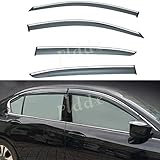 PLDDE 4pcs Smoke Tint With Chrome Trim Outside