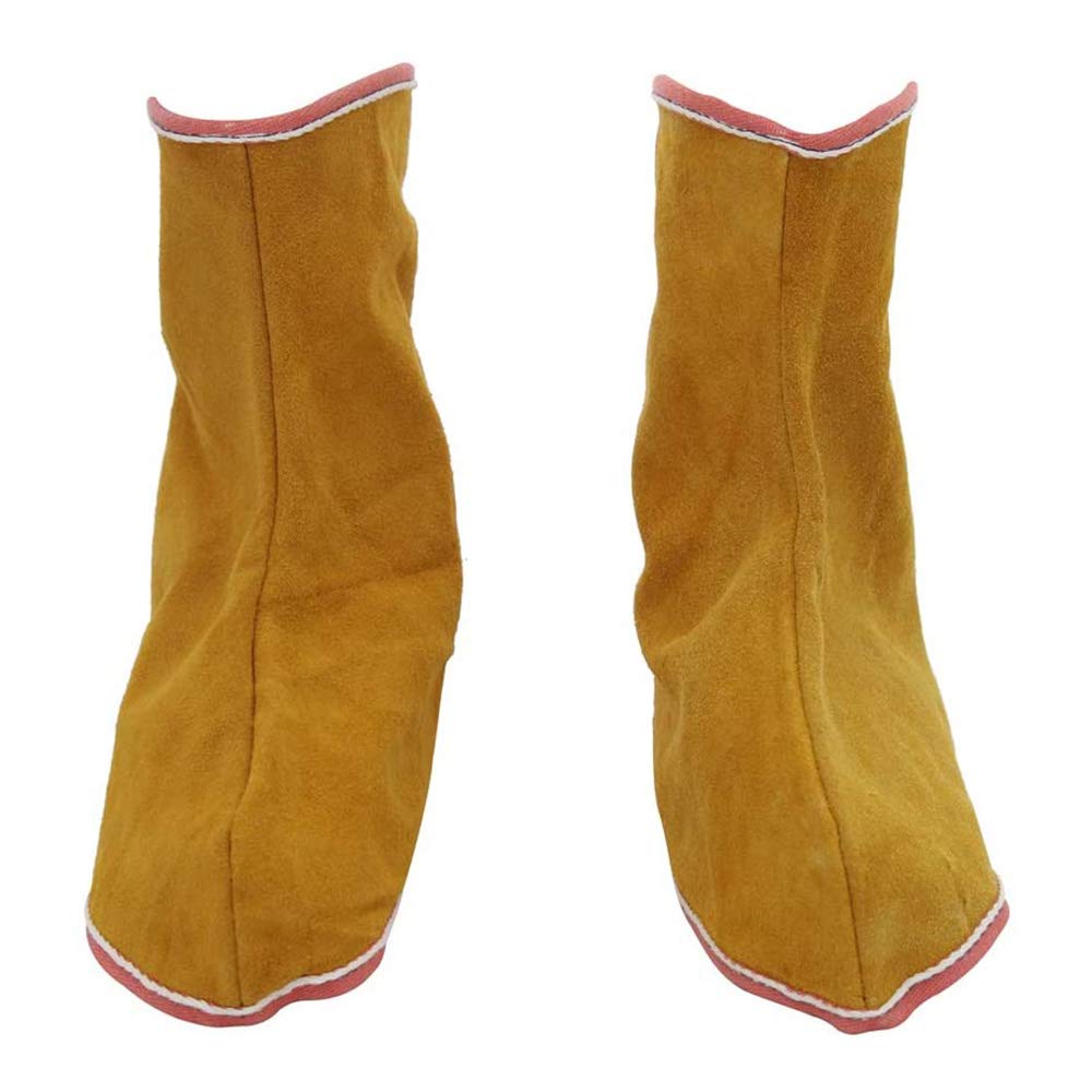 POFET Heat Insulation Welding Protective Shoes Shoe Spats Calves Welder Feet Cover Yellow