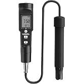 Dissolved Oxygen Meter with ATC, 0-40.00 mg/L Measurement Range, DO Meter with Electrode Filling Fluid and Anaerobic Water Calibration Powder (No Backlight)