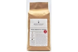 SMOKIN BEANS 5-Pound India Robusta, Unroasted Green Coffee Beans, Fresh Current Crop Specialty Grade, Roast the Beans Yourself at Home on Your Roasting Equipment Prior to Using for Brewing Coffee