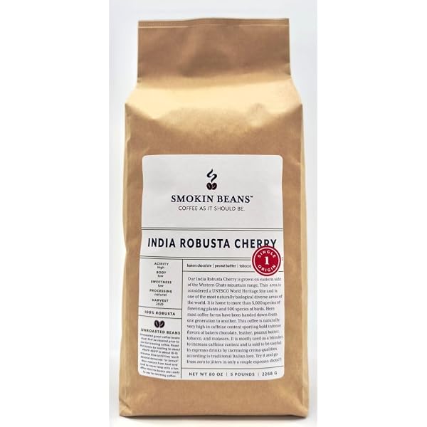 2-Pound India Robusta Green Coffee Beans - Unroasted Arabica Beans For Home Roasting, Current Crop