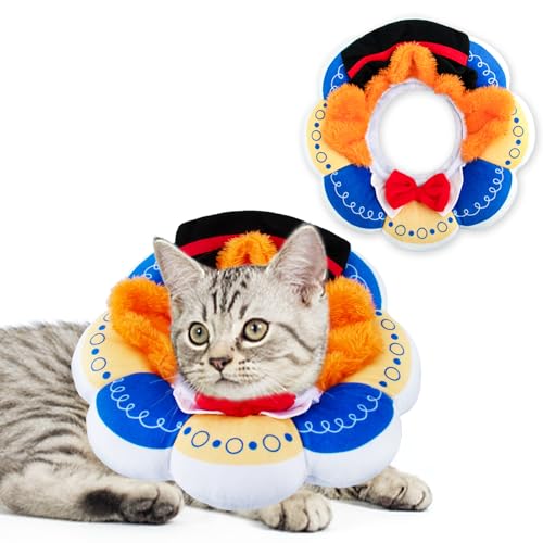 Collerette chat, collier de chat réglable pour chat petit après opération, protection souple contre les fuites de chat collerette de récupération collier cône, M