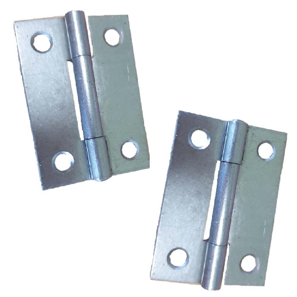 Merriway BH03829 (2 Pcs) Self Colour Steel Butt Hinge, 50 mm (2 inch) - Pack of 2 Pieces