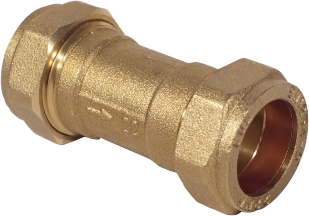 UKDeals Direct 22mm Brass Single Check Valve Non Return, Spring Check Valve, WRAS Approved, Pack of 1