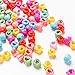 Hair Claw Clips Mini Hair Bangs 50 Piece Rainbow Beads Clip For Kids Girls Women Hanmei (Rainbow Opaque Mix)
