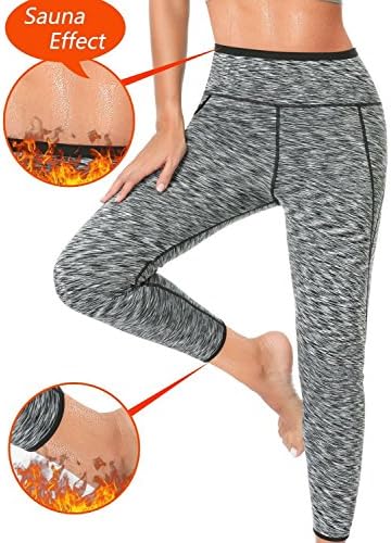 OUSPOTS Women Ankle Length Off Trousers Neoprene Sweat Pants Sauna Weight Loss Workout Pants for Body Shapers Yoga Fitness Weight loss