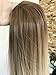 DevaLook Hair Extensions 24 Inches No Front Parting Half Head Wig Long Straight Light Brown Blonde Ombre Clip in Wig (Straight- Light brown to sandy blonde)