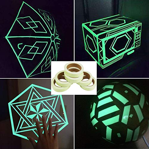 Trooer Glow Fluorescent Tape 32.8 Ft Glow Luminescent in the Dark Safety Tape for Stairs Stage Floor Night Party