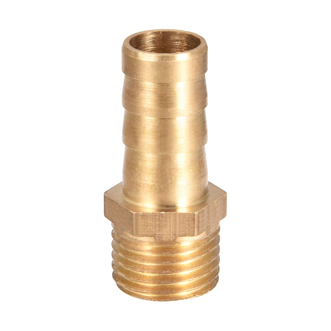 sourcing map Brass Hose Barb Fitting,Connector,10mm Barb x G1/4 Male Pipe Adapter