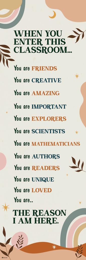 Photo 1 of Boho Classroom Decor Door Decorations When You Enter This Class Elementary Teacher Must Haves Welcome Poster Cool Wall Art Print Poster 12x36