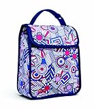 BUILT Neoprene Girl's Lunch Sack, Mosaic Flower Blue