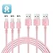 Lightning cable TIMMY 3Pack 6FT Nylon Braided 8 pin IPhone Charger certified to charging Cable with charging indictor powerline for iPhone 5/5C/5S/6S/6S PLUS/7/7 plus, iPad Air, and more (Rose)
