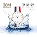 cofuo Men's Nylon Strap Watch Unique Analog Quartz Waterproof Business Casual Big Face Dress Wrist Watch with Blue White Red Striped Canvas Band