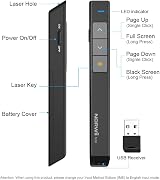 Norwii N26 Presentation Clicker 330FT 100M 2.4GHz Wireless Presenter view 2