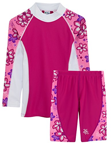 Tuga Girls Shoreline L/S & Jammer (UPF 50+), Blossom Pink, 8/10 yrs